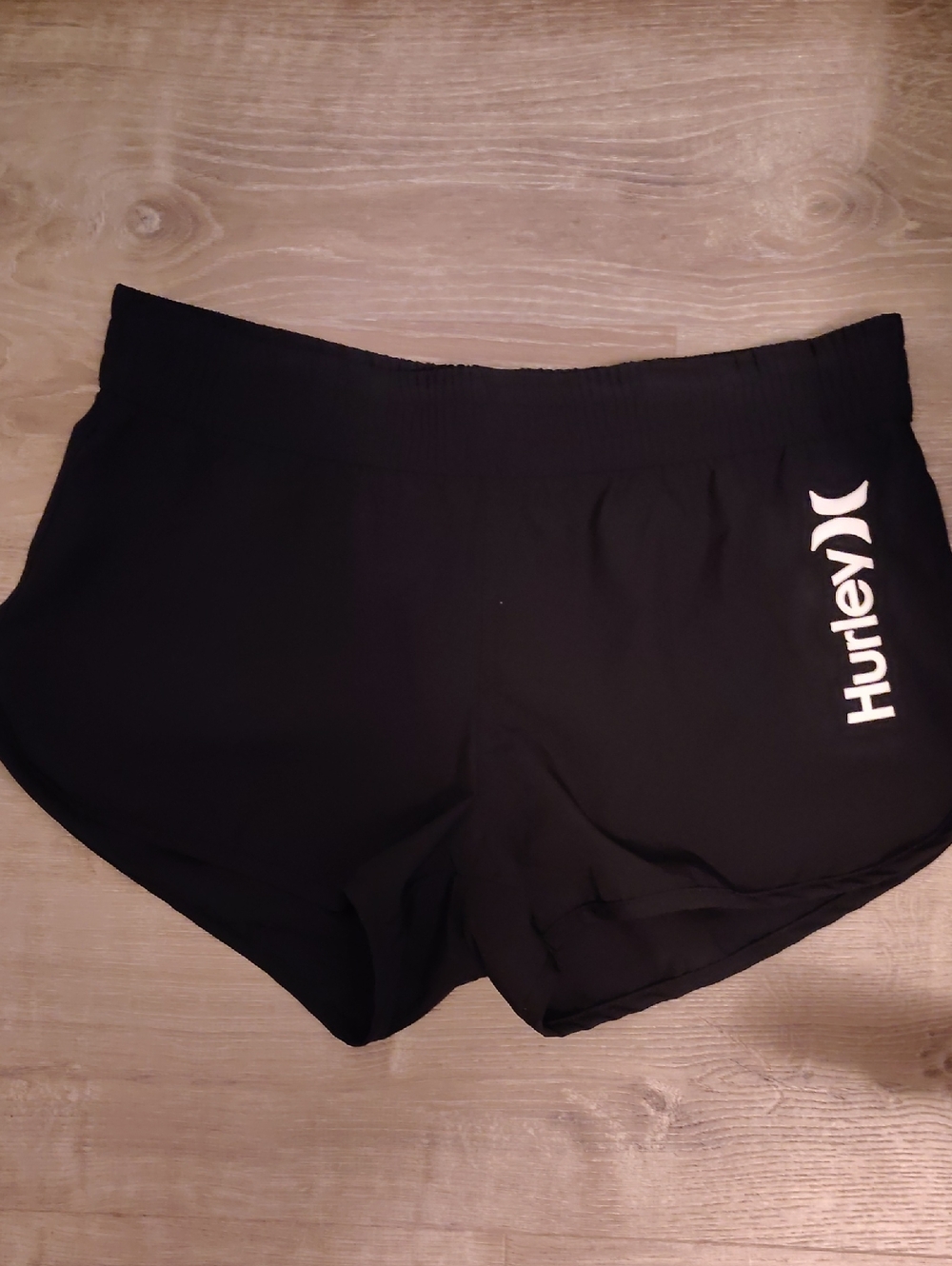 Hurley Black Women's Athletic Running Shorts with White Logo